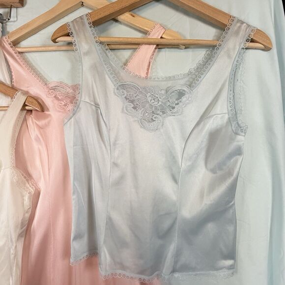 VTG Movie Star Nightie Lingerie Set Nylon Lace Pink Sissy 1970s SIZE SMALL USA - Picture 5 of 16